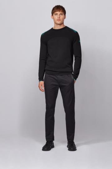 Spodnie BOSS Slim Fit Czarne Męskie (Pl53712)